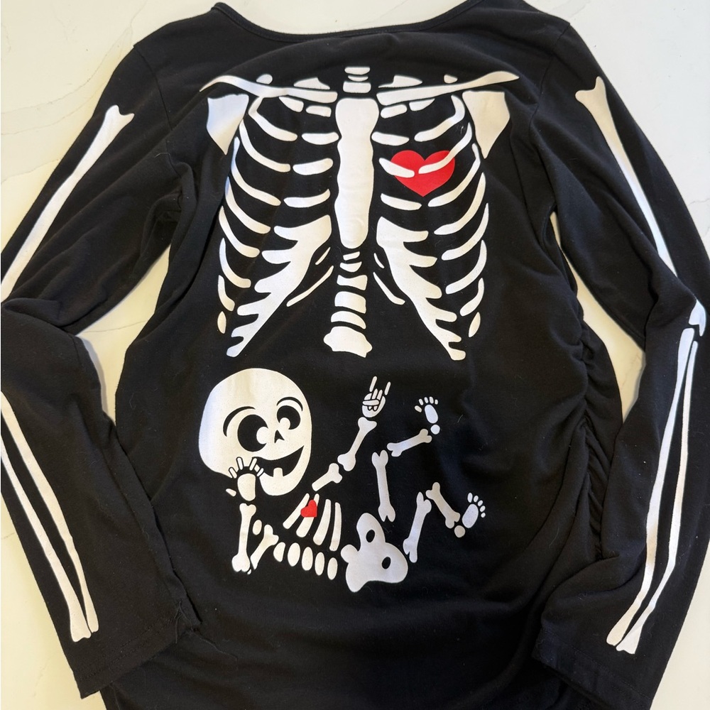 Black Skeleton Maternity Top